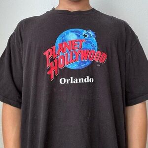 Vintage 1990s Planet Hollywood Orlando Black Single Stitched T-Shirt